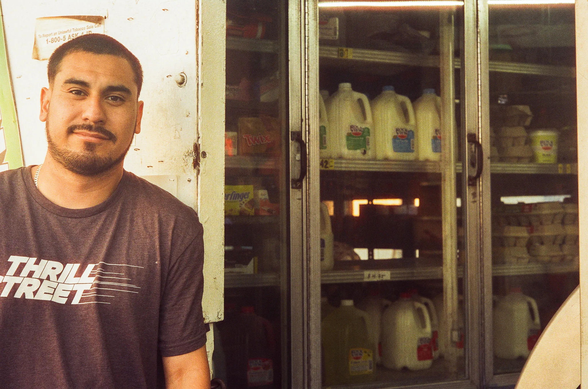 Jersey Gold&#x27;s new employee posing in front of the dairy